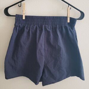 Cupshe Navy Elastic Waist Loose Leg Shorts Small